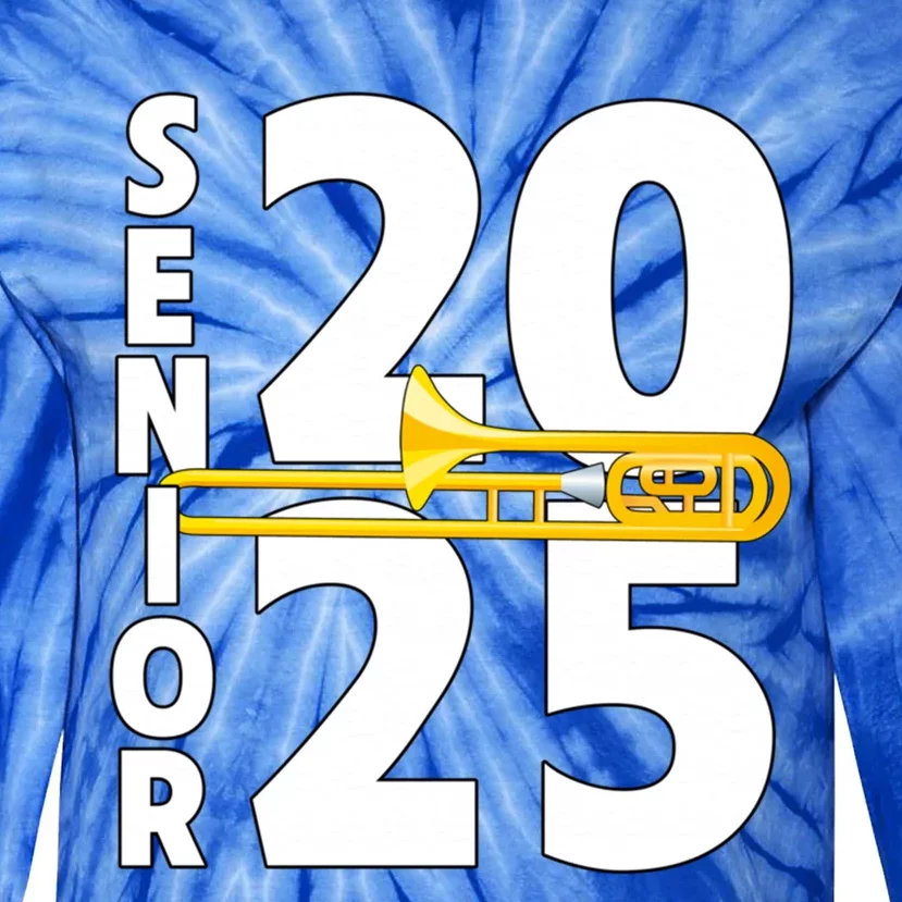 Trombone Player Senior Class Of 2025 Marching Band Student Great Gift Tie-Dye Long Sleeve Shirt