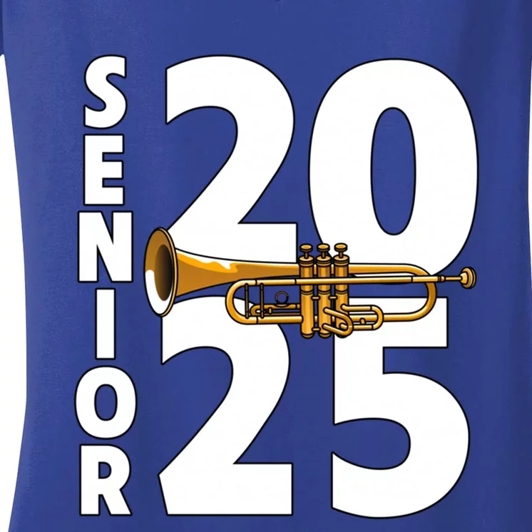 Trumpet Player Senior Class Of 2025 Marching Band Student Gift Women's V-Neck T-Shirt