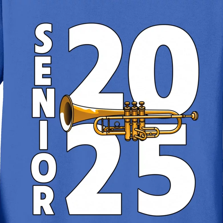 Trumpet Player Senior Class Of 2025 Marching Band Student Gift Kids Long Sleeve Shirt