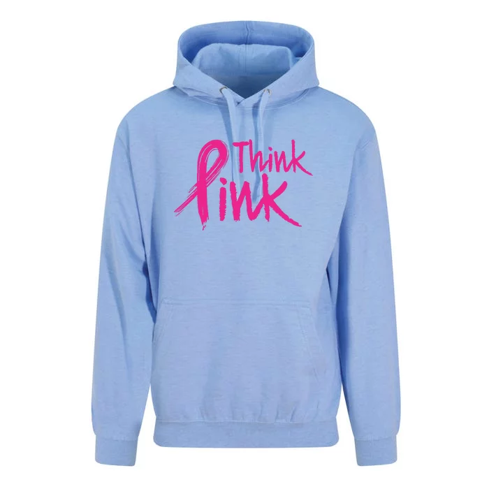 Think Pink Supportive Pink Breast Cancer Awareness Gift Unisex Surf Hoodie