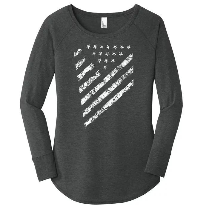 Tactical Pro Supply Patriotic American Flag Women's Perfect Tri Tunic Long Sleeve Shirt