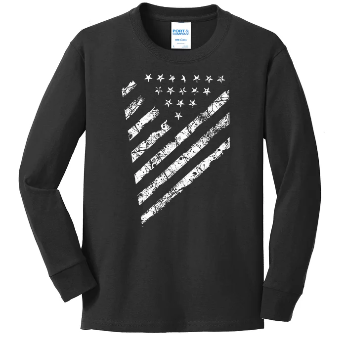 Tactical Pro Supply Patriotic American Flag Kids Long Sleeve Shirt