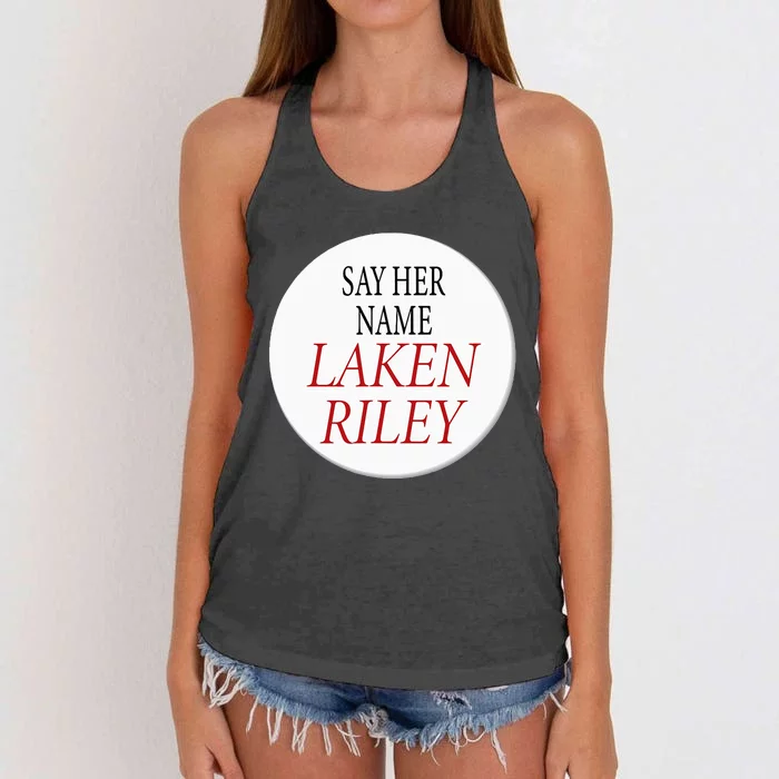 The Phrase Say Her Name Laken Riley Women's Knotted Racerback Tank