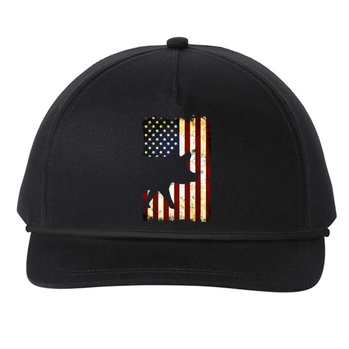 Teacup Pig Silhouette American Flag 4th Of July Gift Snapback Five-Panel Rope Hat