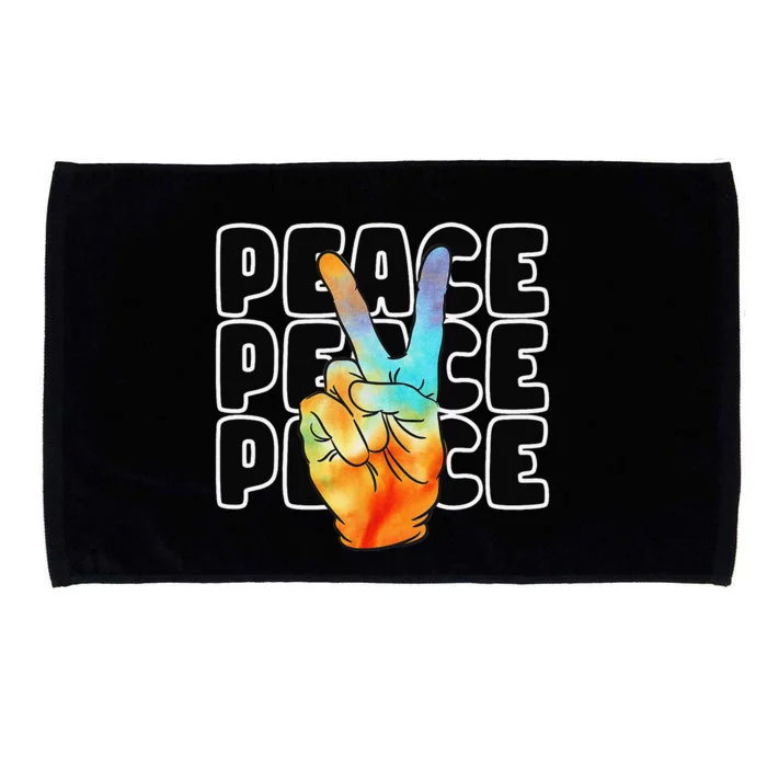 TieDye Peace Symbol Fun Nostalgic Retro 1960's Hippie 70's Microfiber Hand Towel