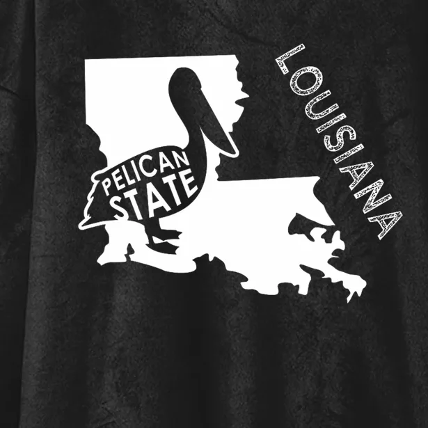 The Pelican State Louisiana Map Outline Graphic Pride Gift Hooded Wearable Blanket