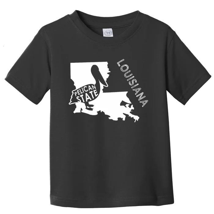 The Pelican State Louisiana Map Outline Graphic Pride Gift Toddler T-Shirt