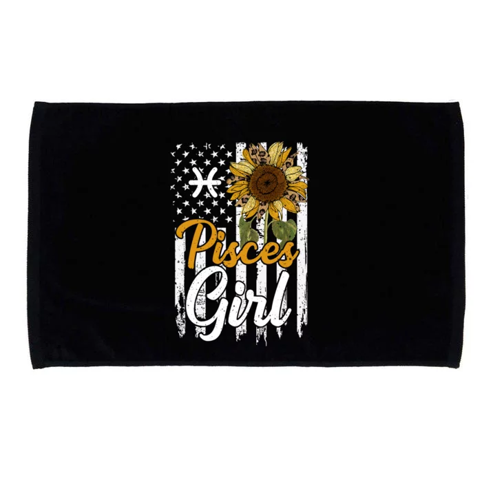 Tu Pisces Sunflower Birthday Costume America Flag Gift Microfiber Hand Towel