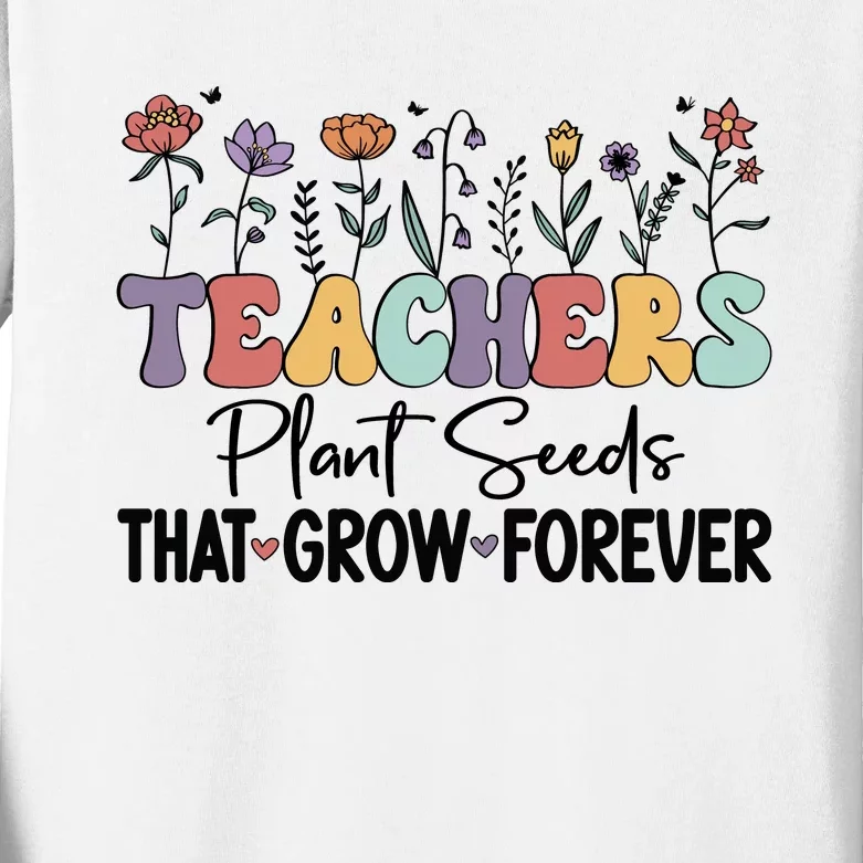 Teachers Plant Seeds PNG Kids Long Sleeve Shirt