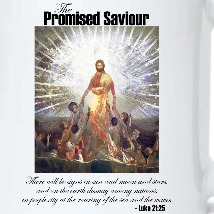 The Promised Saviour Luke Bible Quote Jesus Pray For Peace Black Color Changing Mug