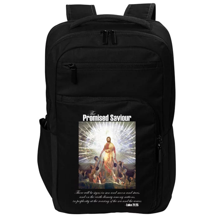 The Promised Saviour Luke Bible Quote Jesus Pray For Peace Impact Tech Backpack