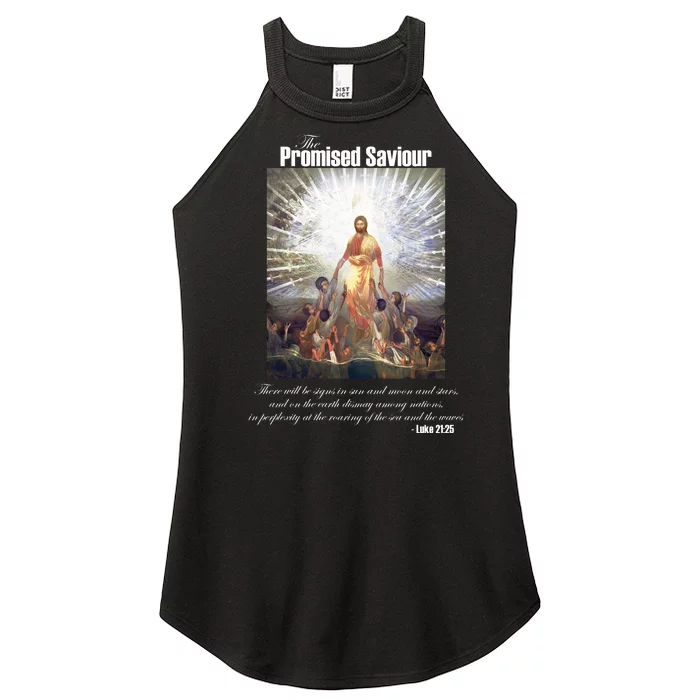 The Promised Saviour Luke Bible Quote Jesus Pray For Peace Women’s Perfect Tri Rocker Tank