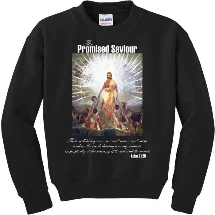 The Promised Saviour Luke Bible Quote Jesus Pray For Peace Kids Sweatshirt