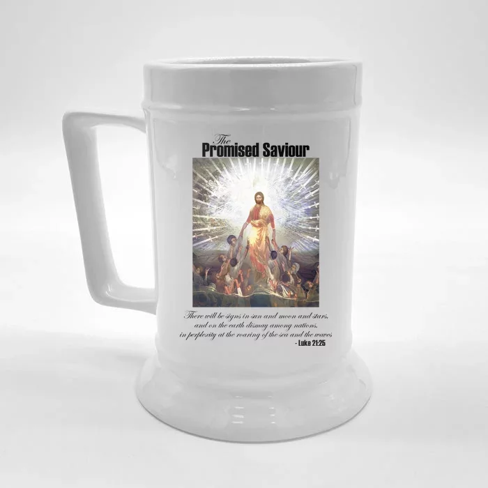 The Promised Saviour Luke Bible Quote Jesus Pray For Peace Front & Back Beer Stein