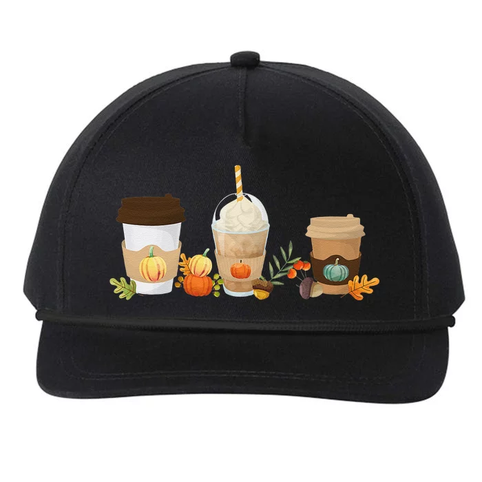 Thanksgiving Pumpkin Spice Coffee Drinker Snapback Five-Panel Rope Hat