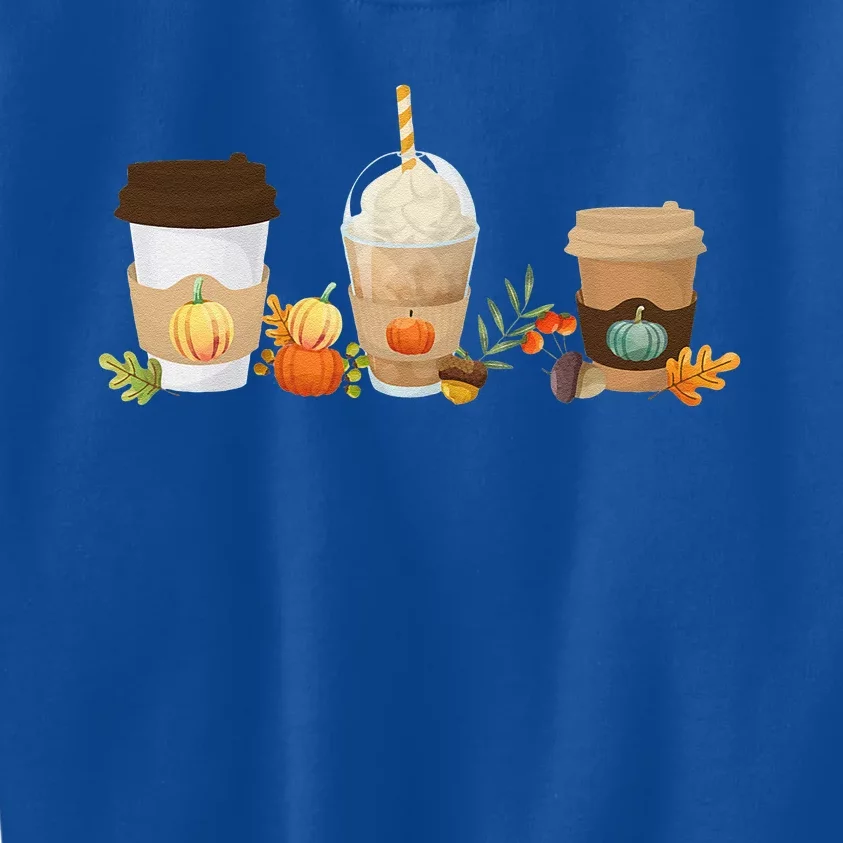 Thanksgiving Pumpkin Spice Coffee Drinker Kids Sweatshirt