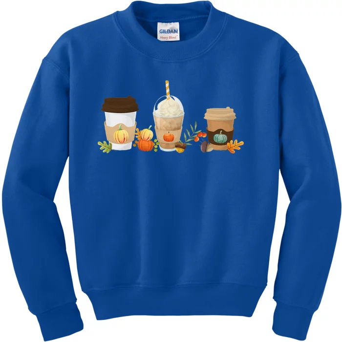 Thanksgiving Pumpkin Spice Coffee Drinker Kids Sweatshirt