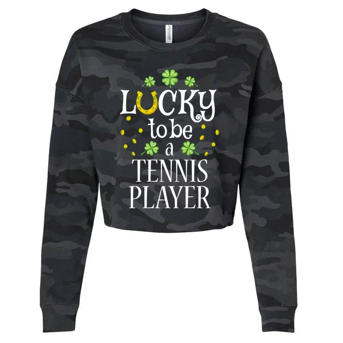 Tennis Player St Patrick's Day Lucky To Be A Tennis Player Gift Cropped Pullover Crew