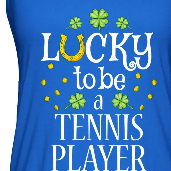 Tennis Player St Patrick's Day Lucky To Be A Tennis Player Gift Ladies Essential Flowy Tank