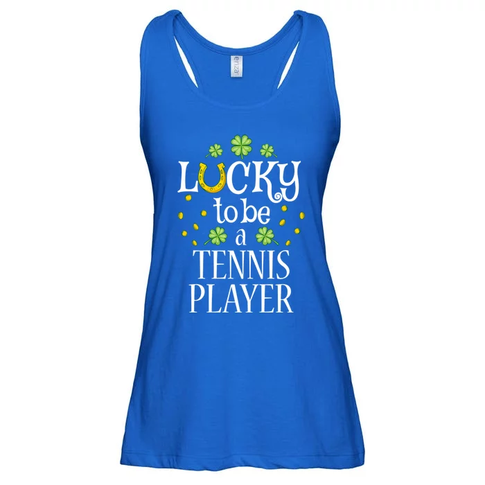 Tennis Player St Patrick's Day Lucky To Be A Tennis Player Gift Ladies Essential Flowy Tank