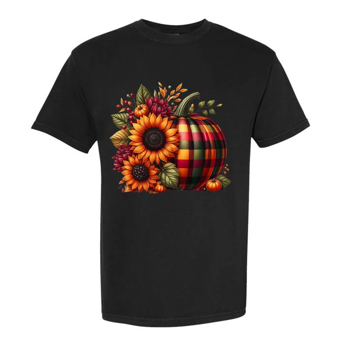 Thanksgiving Pumpkin Sunflower Fall Autumn Holiday Funny Garment-Dyed Heavyweight T-Shirt