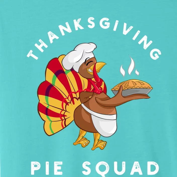 Thanksgiving Pie Squad Cartoon Turkey Holding Baked Goods Gift ChromaSoft Performance T-Shirt