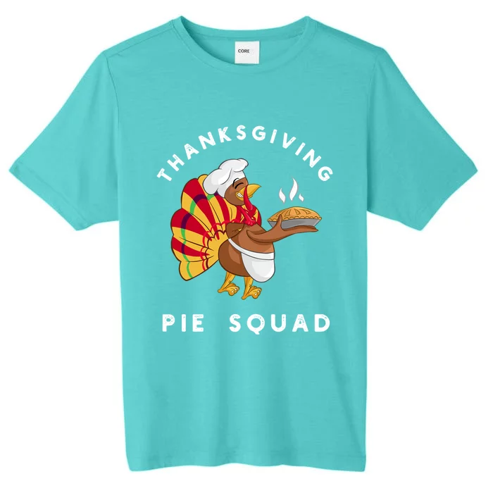 Thanksgiving Pie Squad Cartoon Turkey Holding Baked Goods Gift ChromaSoft Performance T-Shirt