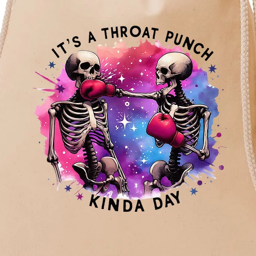 Throat Punch Skeletons Funny Boxing Day Drawstring Bag