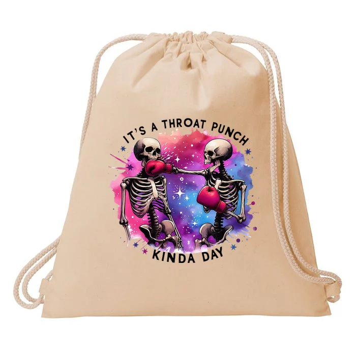 Throat Punch Skeletons Funny Boxing Day Drawstring Bag