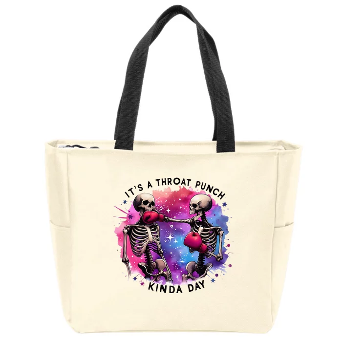 Throat Punch Skeletons Funny Boxing Day Zip Tote Bag