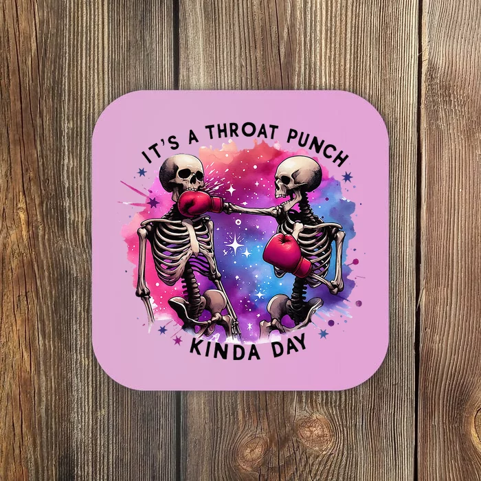 Throat Punch Skeletons Funny Boxing Day Coaster