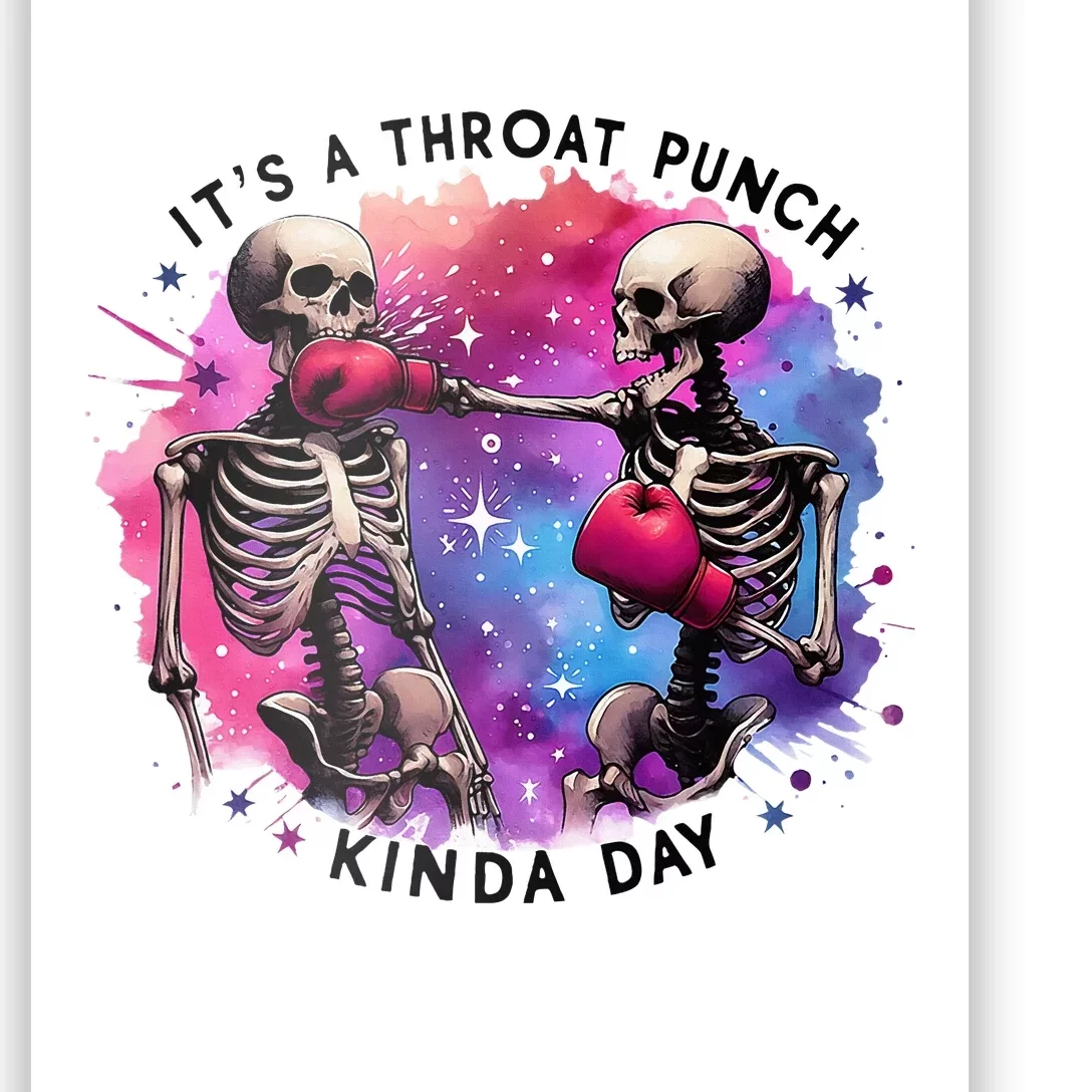 Throat Punch Skeletons Funny Boxing Day Poster