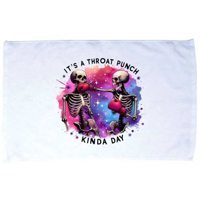 Throat Punch Skeletons Funny Boxing Day Microfiber Hand Towel