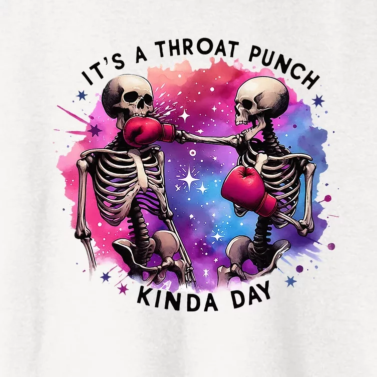 Throat Punch Skeletons Funny Boxing Day Women's Crop Top Tee