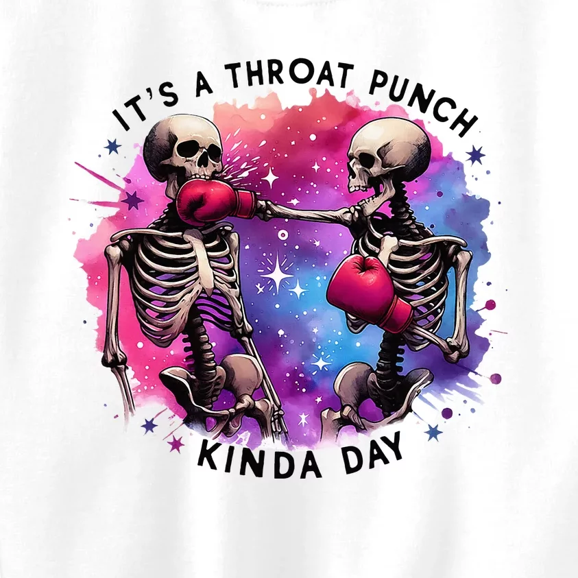 Throat Punch Skeletons Funny Boxing Day Kids Sweatshirt