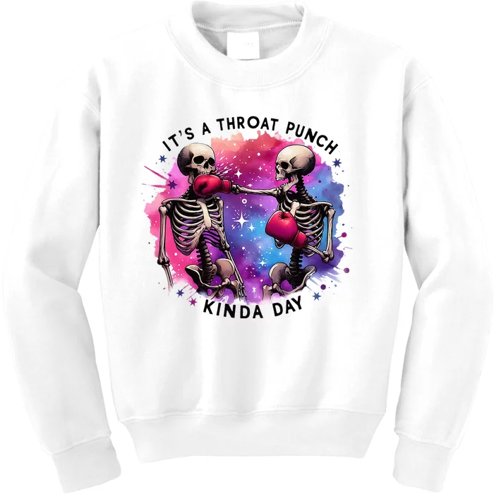 Throat Punch Skeletons Funny Boxing Day Kids Sweatshirt