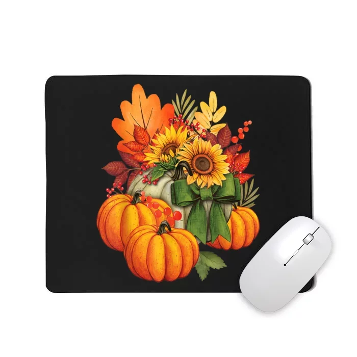 Thanksgiving Pumpkin Sunflower Fall Autumn Holiday Mousepad