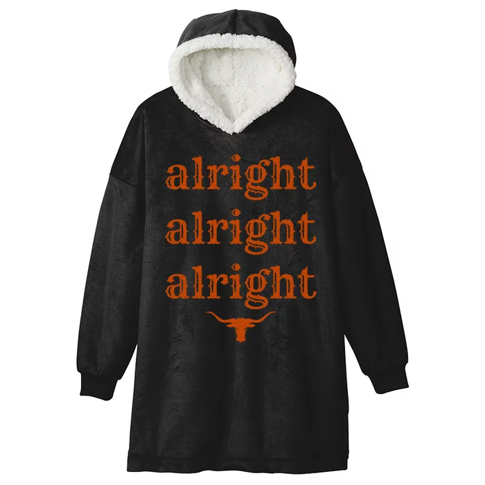 Texas Pride State Usa Alright Alright Alright Texas Longhorn Hooded Wearable Blanket