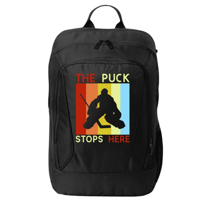 The Puck Stops Here Funny Hockey Goalie City Backpack