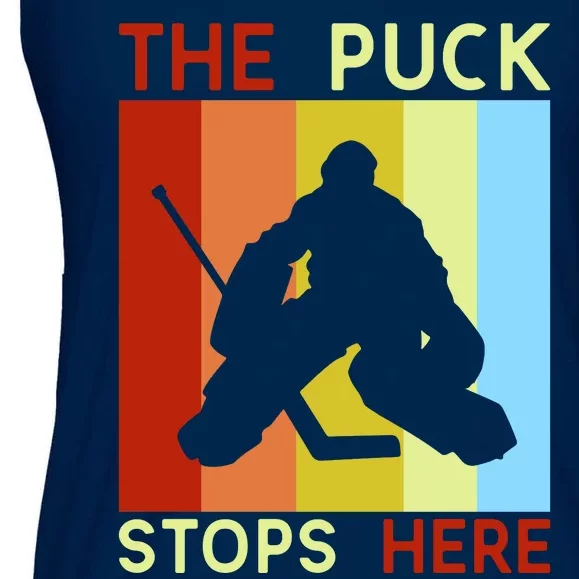 The Puck Stops Here Funny Hockey Goalie Ladies Essential Flowy Tank