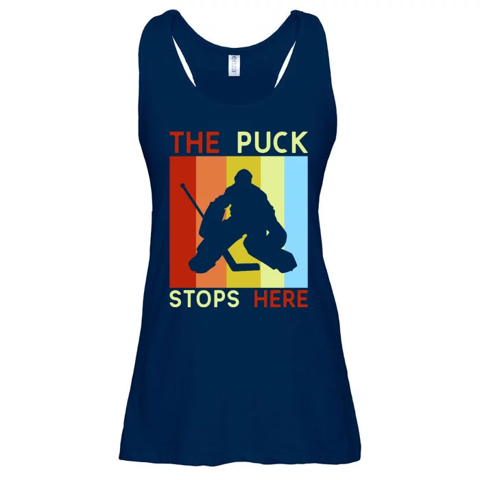 The Puck Stops Here Funny Hockey Goalie Ladies Essential Flowy Tank