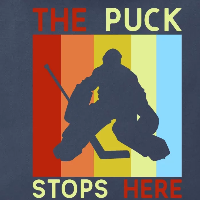 The Puck Stops Here Funny Hockey Goalie Zip Tote Bag