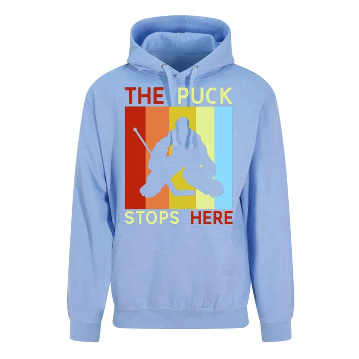 The Puck Stops Here Funny Hockey Goalie Unisex Surf Hoodie