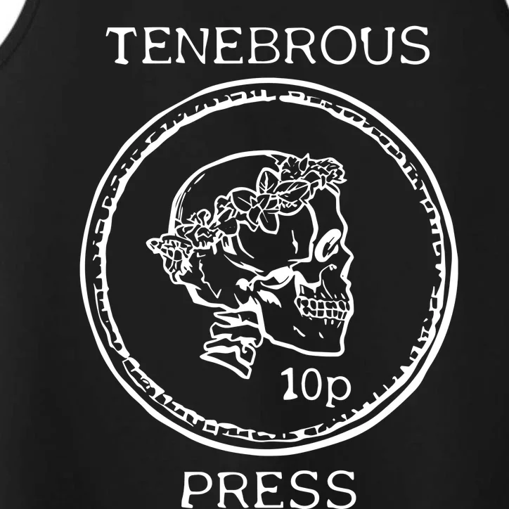 Tenebrous Press Skull & Laurel Straight Cut Hooded Performance Tank