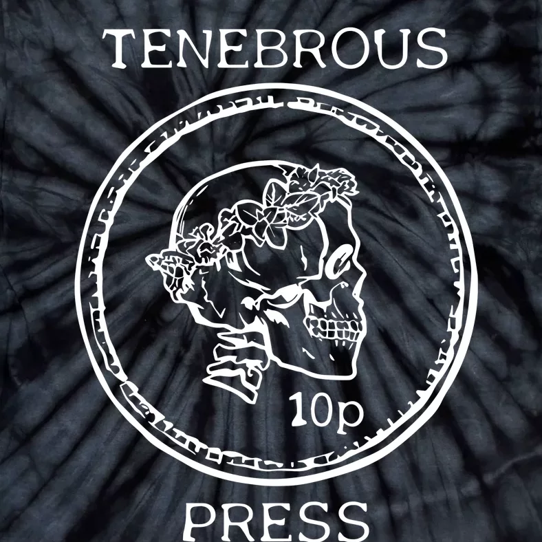 Tenebrous Press Skull & Laurel Straight Cut Hooded Tie-Dye T-Shirt