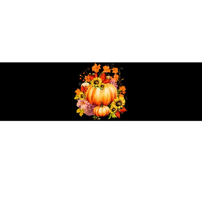 Thanksgiving Pumpkin Sunflower Fall Autumn Holiday Bumper Sticker