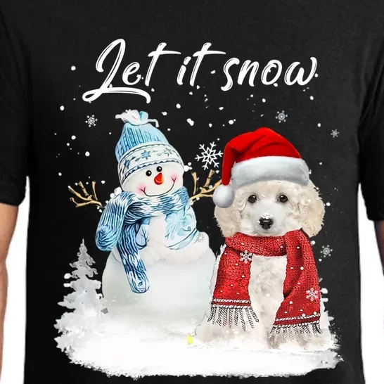 Toy Poodle Santa Dog Christmas Snow Xmas Pajama Gift Pajama Set