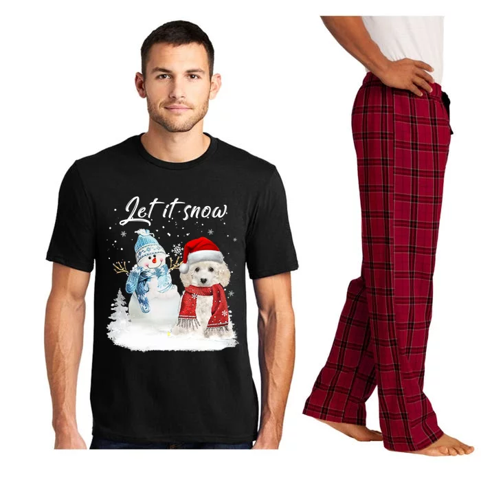 Toy Poodle Santa Dog Christmas Snow Xmas Pajama Gift Pajama Set