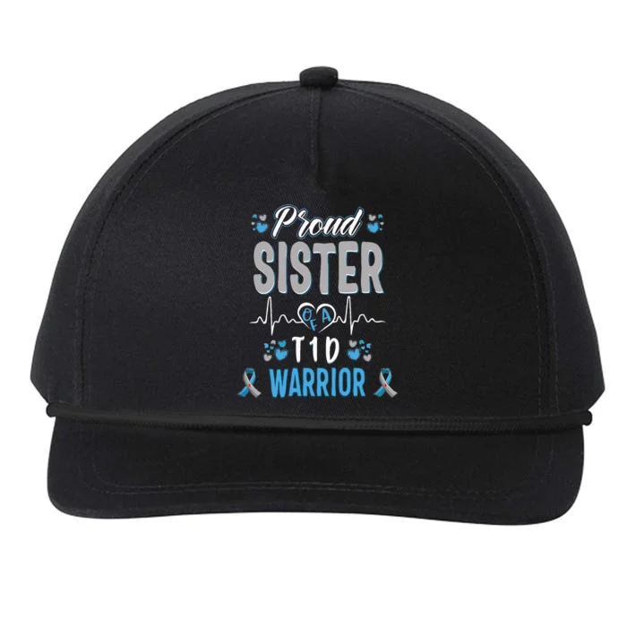 T1D proud sister Diabetes awareness Type 1 Pancreas Insulin Snapback Five-Panel Rope Hat