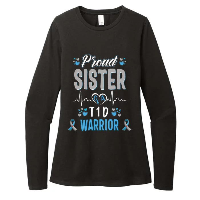 T1D proud sister Diabetes awareness Type 1 Pancreas Insulin Womens CVC Long Sleeve Shirt